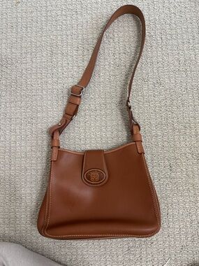 Dooney & Bourke Tan Leather Shoulder Bag with DB Logo